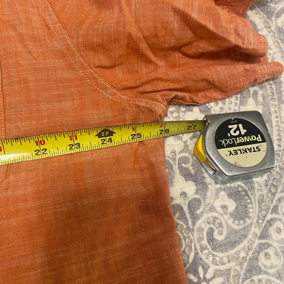 XXL WEATHERPROOF vintage orange short sleeve button down men's shirt 100% cotton - Picture 4 of 8